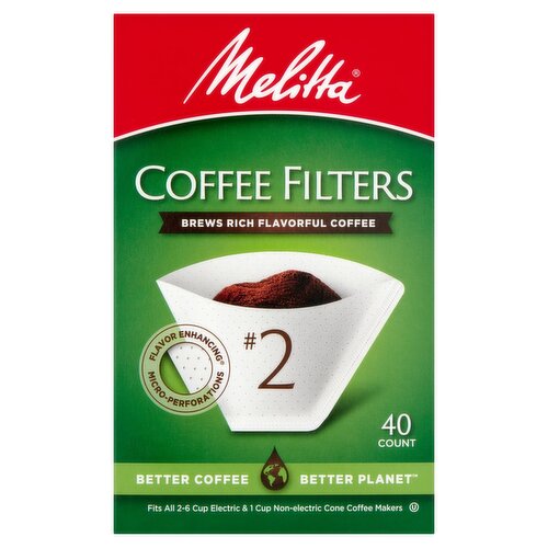 Melitta #2 Coffee Filters, 40 count