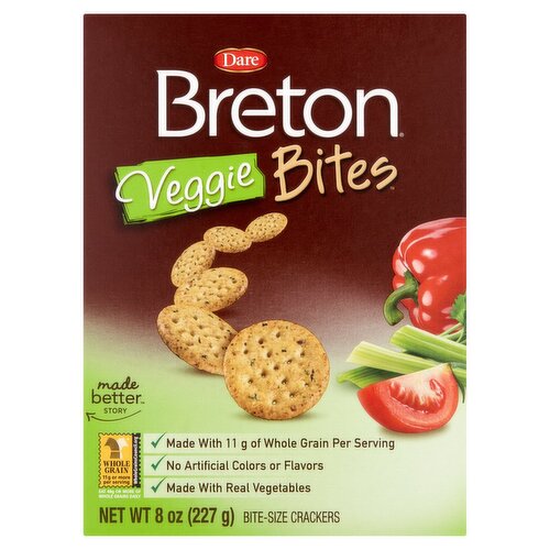 Dare Breton Bites Veggie Bite-Size Crackers, 8 oz