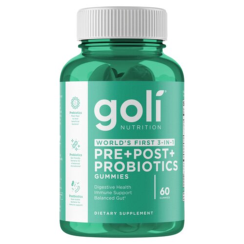 Goli Nutrition Pre+Post+Probiotics Gummies Dietary Supplement, 60 count