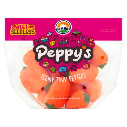 Sunset Peppy's Sweet and Seedless Teeny Tiny Peppers, 4.6 oz