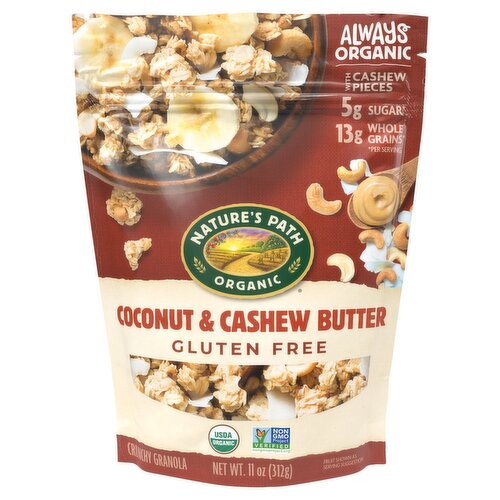 Nature's Path Organic Gluten Free Coconut & Cashew Butter Crunchy Granola, 11 oz