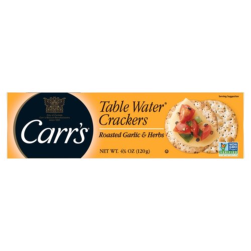 Carr's Table Water Roasted Garlic & Herbs Crackers, 4.25 oz