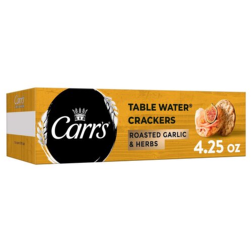 Carr's Table Water Roasted Garlic & Herbs Crackers, 4.25 oz