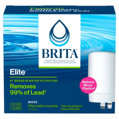 Brita Elite White Faucet Replacement Filters, 2 count