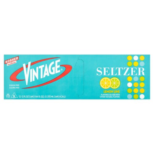 Vintage Lemon Lime Seltzer, 12 fl oz, 12 count