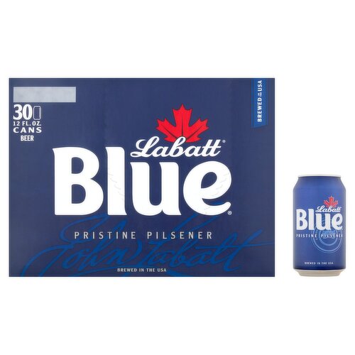Labatt Blue Pristine Pilsener Beer, 12 fl oz, 30 count
