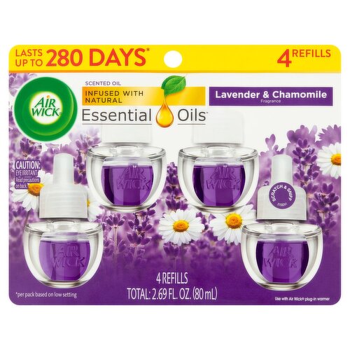 Air Wick Lavender & Chamomile Fragrance Scented Oil Refills, 4 count, 2.69 fl oz