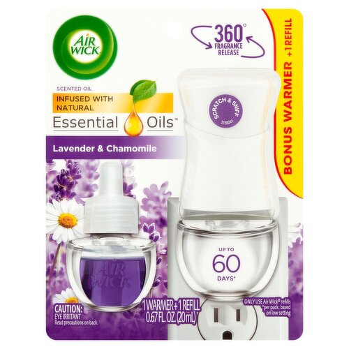 Air Wick Lavender & Chamomile Scented Oil Warmer + Refill, 0.67 fl oz