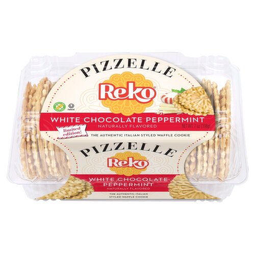 Reko White Chocolate Peppermint Pizzelle Limited Edition, 7 oz