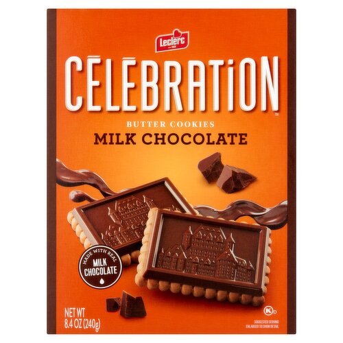 Leclerc Celebration Milk Chocolate Butter Cookies, 8.4 oz