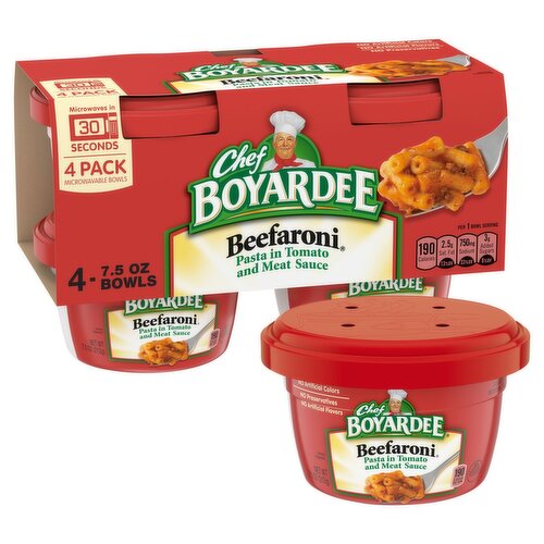Chef Boyardee Beefaroni Pasta in Tomato and Meat Sauce, 7.5 oz, 4 count