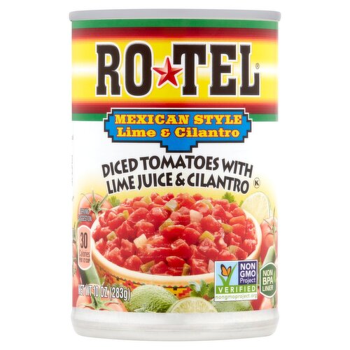 Ro-Tel Mexican Style Lime & Cilantro Diced Tomatoes, 10 oz