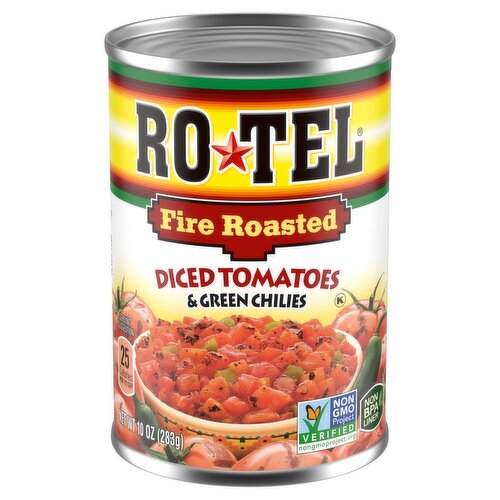 Ro-Tel Fire Roasted Diced Tomatoes & Green Chilies, 10 oz