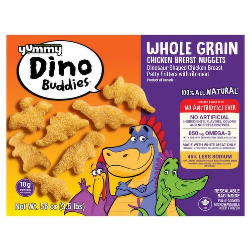 Dino Buddies Whole Grain Chicken Breast Nuggets, 56 oz