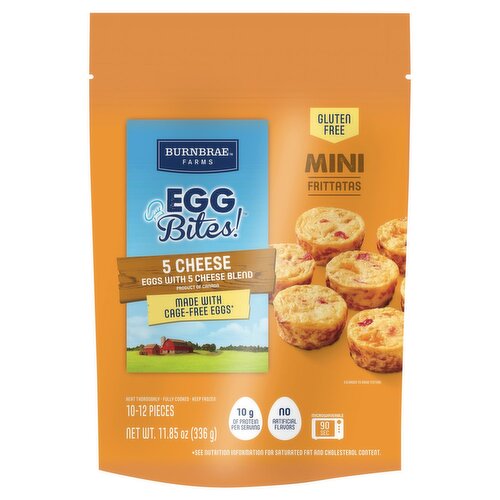 Burnbrae Farms Egg Bites! 5 Cheese Gluten Free Mini Frittatas, 11.85 oz