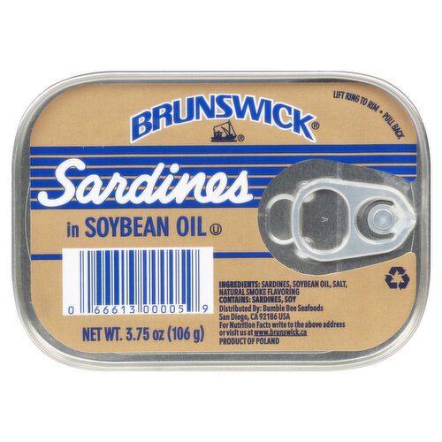 Brunswick Sardines in Soybean Oil, 3.75 oz