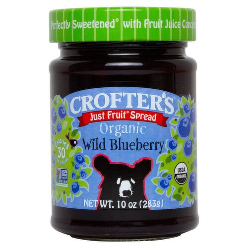 Crofters Just Fruit Organic Wild Blueberry Spread, 10 oz