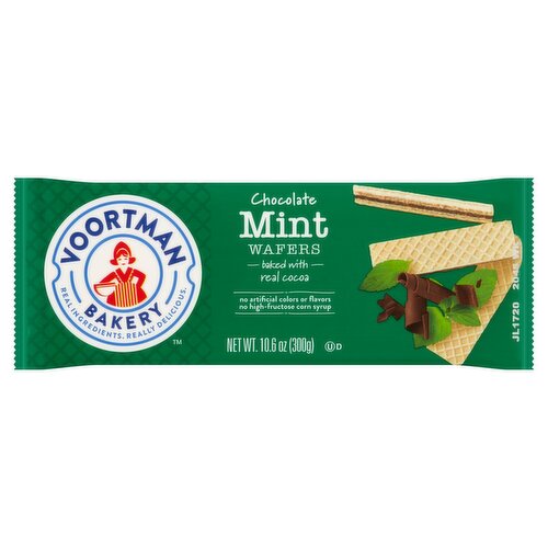 Voortman Bakery Chocolate Mint Wafers, 10.6 oz