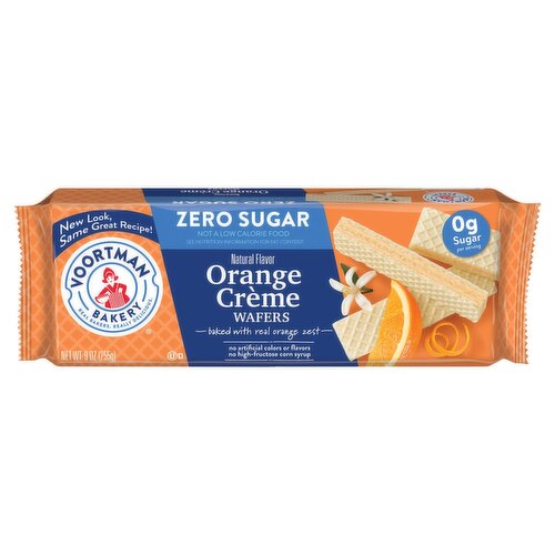 Voortman Bakery Zero Sugar Orange Crème Wafers, 9 oz