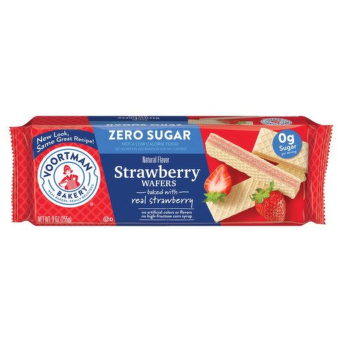 Voortman Bakery Zero Sugar Strawberry Wafers, 9 oz