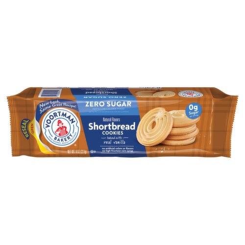 Voortman Bakery Zero Sugar Shortbread Cookies, 8 oz