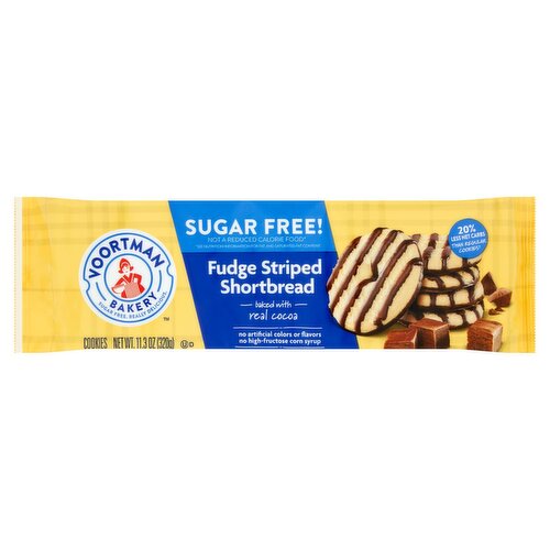 Voortman Bakery Sugar Free! Fudge Striped Shortbread Cookies, 11.3 oz