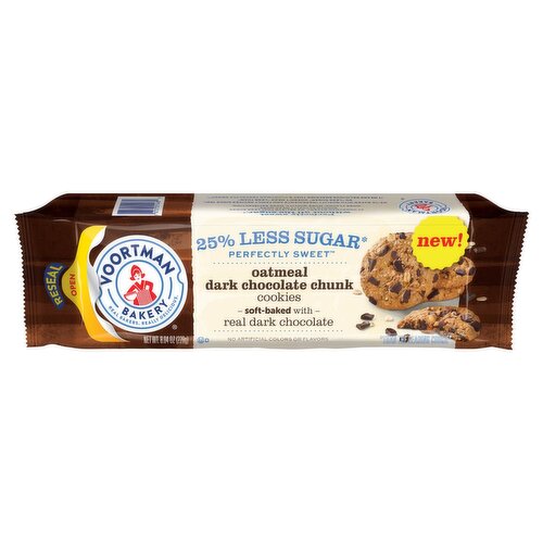 Voortman Bakery Oatmeal Dark Chocolate Chunk Cookies, 8.04 oz