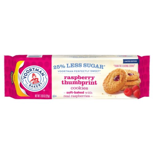Voortman Bakery Raspberry Thumbprint Cookies Limited Edition, 7.93 oz