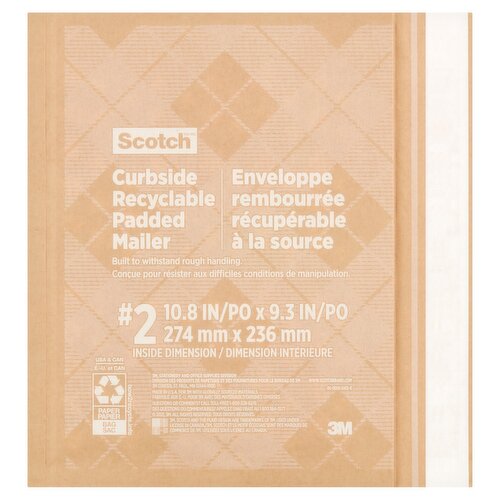 Scotch #2 Curbside Recyclable Padded Mailer