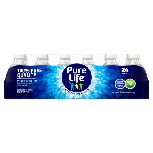 Pure Life Purified Water, 8 fl oz, 24 count