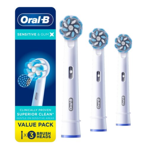 Oral-B Sensitive & Gum Care X-Filament Replacement Brush Head, 3 Count