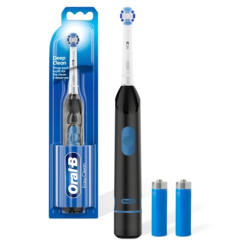 Oral B Easy Clean Battery Toothbrush, Deep Clean - Black, with (1) Brush Head, Batteries Included