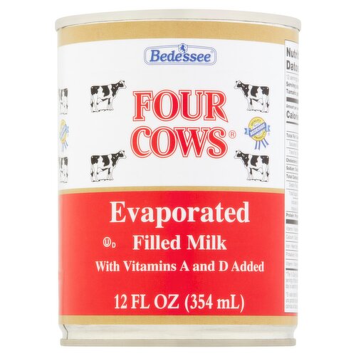 Bedessee Four Cows Evaporated Filled Milk,12 fl oz