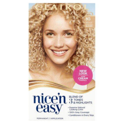 Clairol Nice 'n Easy 8g Medium Golden Blonde Permanent Haircolor, 1 application