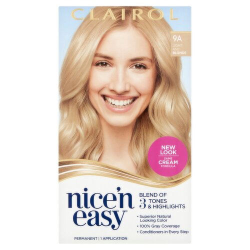 Clairol Nice'n Easy 9A Light Ash Blonde Permanent Haircolor, 1 application