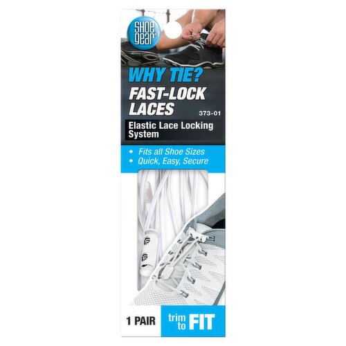 Shoe Gear White Fast-Lock Laces, 1 pair