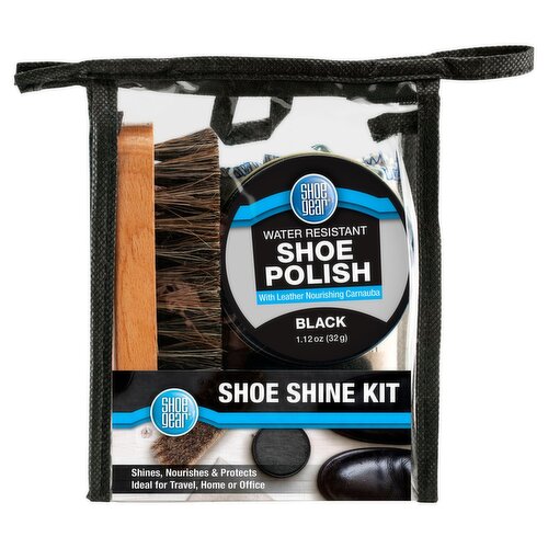 Shoe Gear Black Water Resistant Shoe Polish Shine Kit