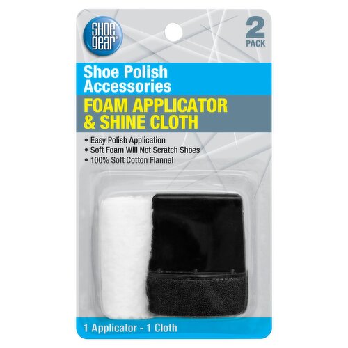 Shoe Gear Shoe Polish Accessories Foam Applicatore & Shine Cloth, 2 count