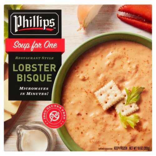 Phillips Restaurant Style Lobster Bisque Soup for One, 10 oz