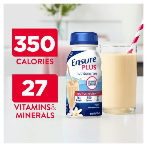 Ensure Plus Vanilla Nutrition Shake, 8 fl oz