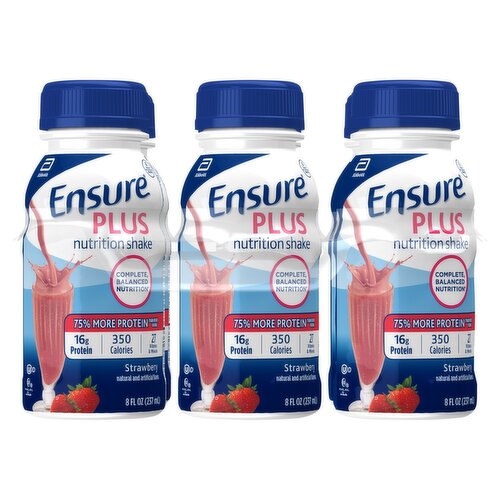 Ensure Plus Strawberry Nutrition Shake, 8 fl oz