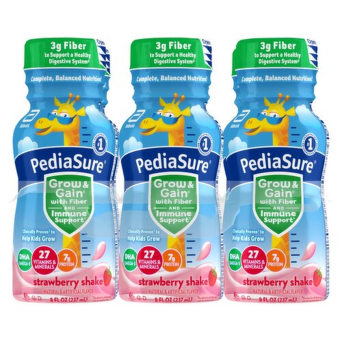 PediaSure Grow & Gain Strawberry Shake, 8 fl oz