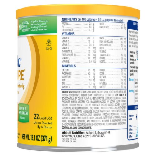 Similac NeoSure OptiGro Milk-Based Powder Infant Formula with Iron, 0-12 Months, 13.1 oz