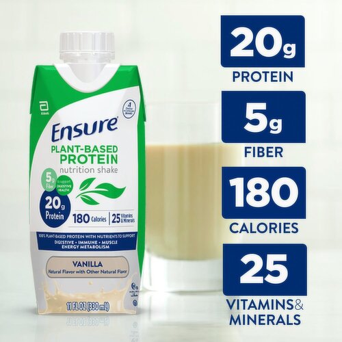 Ensure Vanilla Plant-Based Protein Nutrition Shake, 11 fl oz, 4 count