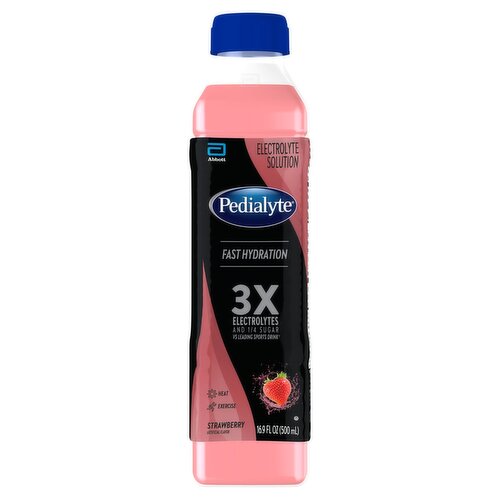 Pedialyte Strawberry Electrolyte Solution, 16.9 fl oz