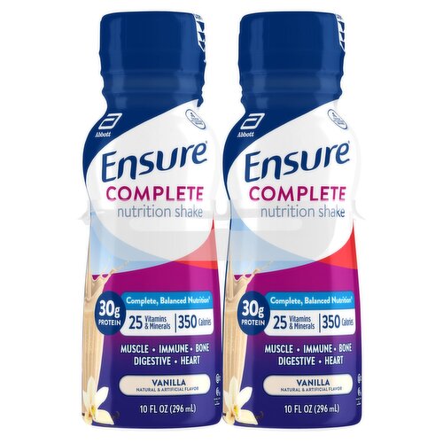 Ensure Complete Vanilla Nutrition Shake, 4 count, 10 fl oz