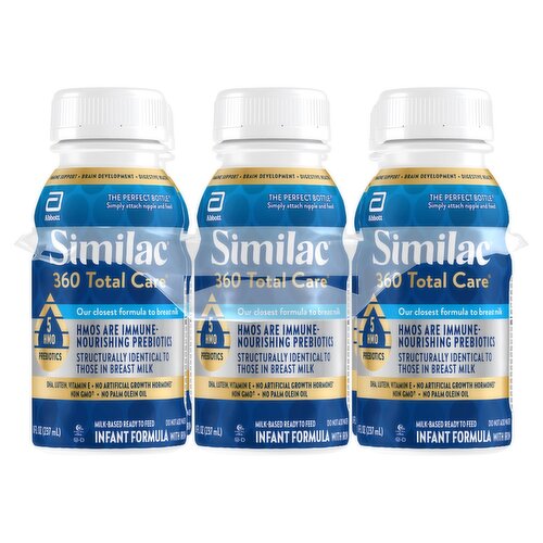 Similac 360 Total Care Milk-Based Ready to Feed Infant Formula with Iron, 8 fl oz