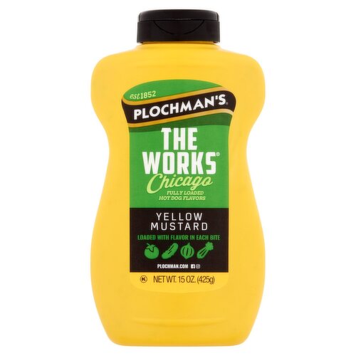 Plochman's The Works Chicago Yellow Mustard, 15 oz