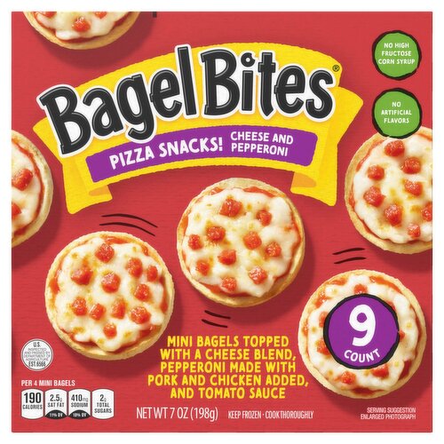 Bagel Bites Cheese & Pepperoni Pizza Snacks!, 9 count, 7 oz