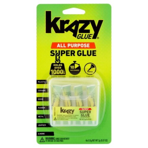 Krazy Glue All Purpose Super Glue, 0.07 oz, 4 count